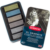 derwent xl graphite block assorted tin 6