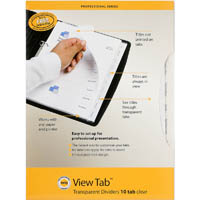 marbig professional series view-tab divider pp 10-tab a4 clear