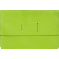 marbig slimpick document wallet foolscap bright green