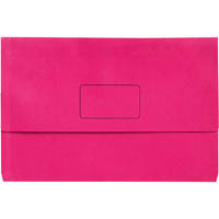 marbig slimpick document wallet foolscap bright pink