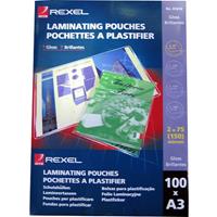 rexel laminating pouch 100 micron a3 clear pack 100