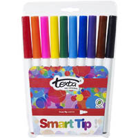 texta smarttip colouring markers assorted wallet 10