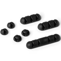 durable cavoline self adhesive cable management clips assorted graphite pack 7