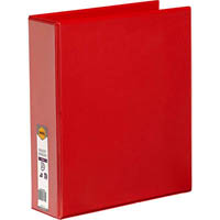 marbig clearview insert ring binder 3d 50mm a4 red