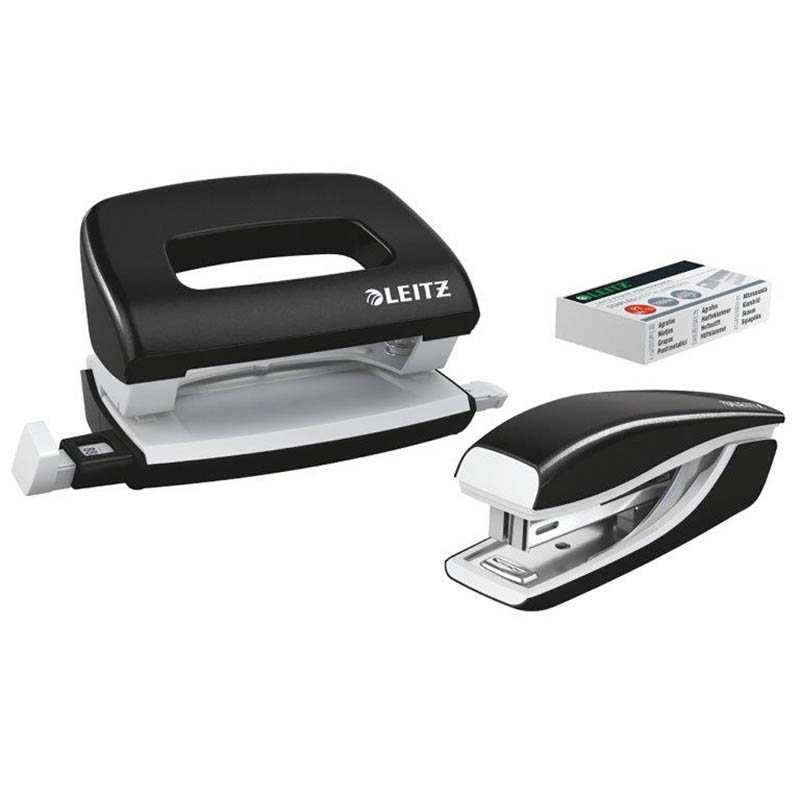 LEITZ NEXXT WOW STAPLER AND PUNCH SET MINI BLACK |  | 7113262