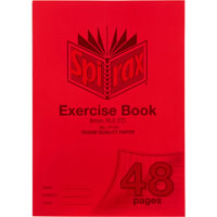 spirax p100 exercise book 8mm ruled 70gsm 48 page a4 red
