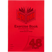 spirax p105 exercise book 24mm dotted thirds 70gsm 48 page a4 red