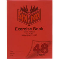 spirax p118a exercise book 12mm ruled 70gsm 48 page a5 red