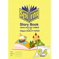 spirax 169 story book 24mm dotted thirds 100gsm 64 page 332 x 240mm