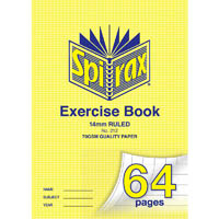 spirax 212 exercise book 14mm ruled 70gsm 64 page a4