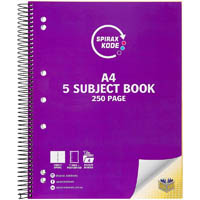spirax 960 kode 5-subject notebook 250 page a4