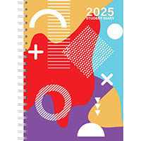 cumberland 2025 spiral student diary week to view a5 multi-coloured