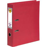 marbig lever arch file 75mm foolscap deep red