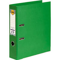 marbig linen lever arch file pe 75mm a4 green