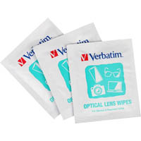 verbatim optical lens cleaning wipes 25 pack