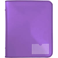 marbig zipper binder 25mm 2d purple