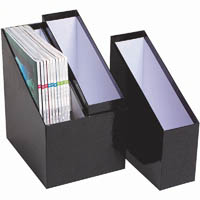 marbig magazine holder simple storage black set 3