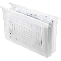 marbig expanding suspension files foolscap pp clear pack 5
