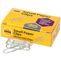 marbig paper clip small 28mm box 100