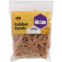 marbig rubber bands size 34 100g
