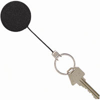 rexel id retractable metal key holder nylon cord black