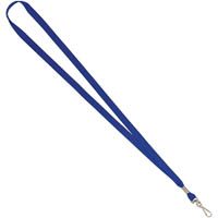 rexel id lanyard flat style with swivel clip blue pack 10