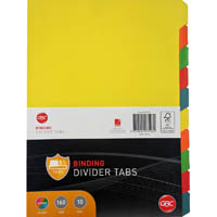 gbc tab unpunched dividers 10-tab a4 colour