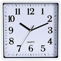 carven wall clock square 250mm white frame