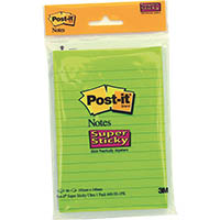 post-it 660-ss-1pk super sticky lined notes 102 x 148mm energy boost