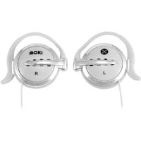 moki clip-on wired earphones white