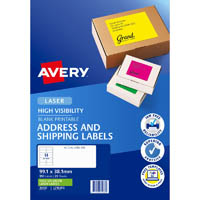 avery 35937 l7163fg high visibility shipping label laser 14up fluoro green pack 25