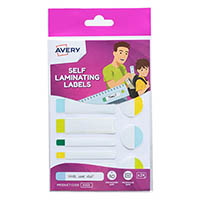 avery 41501 kids self laminating labels assorted shapes neon pack 24