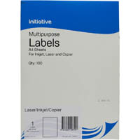 initiative multi-purpose labels 1up 199.6 x 289.1mm pack 100
