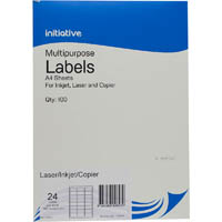 initiative multi-purpose labels 24up 64 x 33.8mm pack 100
