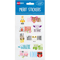 avery 698005 merit stickers owl pack 40