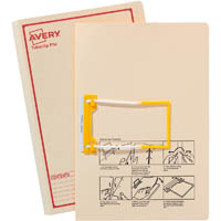 avery 84515 tubeclip file foolscap buff with red print