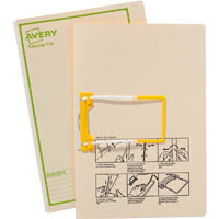 avery 84535 tubeclip file foolscap buff with green print