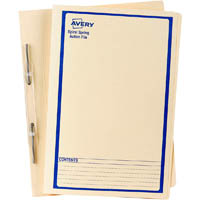 avery 86524 spiral spring action file foolscap blue on buff