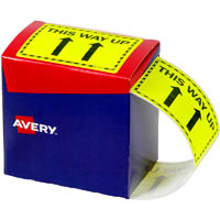 avery 932605 message label this way up 75 x 99.6mm fluoro yellow pack 750