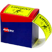 avery 932616 message label urgent 75 x 99.6mm fluoro yellow pack 750