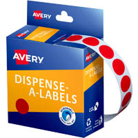 avery 937235 round label dispenser 14mm red box 1050