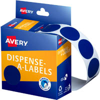 avery 937244 round label dispenser 24mm blue box 500