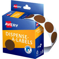 avery 937245 round label dispenser 24mm brown box 500
