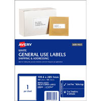 avery 938203 l7167 general use label laser/inkjet 1up white pack 100