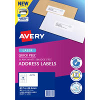 avery 952001 l7161 quick peel address label with sure feed laser 18up white pack 20