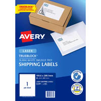 avery 952007 l7167 trueblock shipping label laser 1up white pack 20