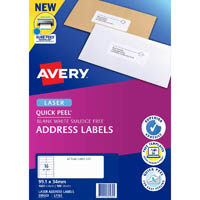 avery 959003 l7162 quick peel address label with sure feed laser 16up white pack 100