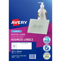 avery 959050 l7562 crystal clear address label laser 16up clear pack 25