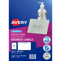 avery 959055 l7560 crystal clear address label laser 21up clear pack 25