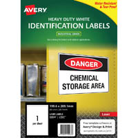 avery 959067 l7067 heavy duty laser labels 1up white pack 25
